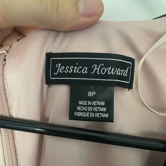 Jessica Howard Petite Lace Dress | Size 8P | Elegant Black & Blush - Picture 3 of 8